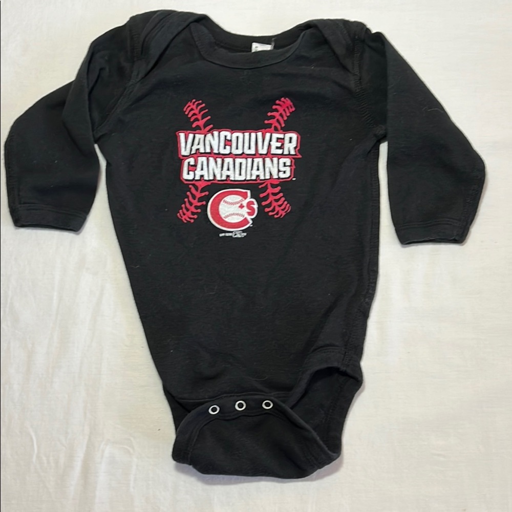 12M Vancouver Canadians Black Baby Onesie